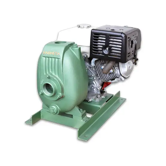 Vista derecha de la bomba autocebante modelo 12M con motor de gasolina de Barmesa Pumps